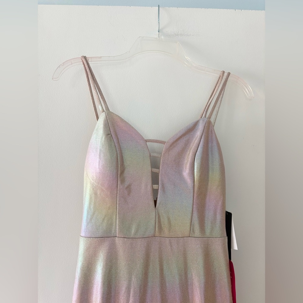 Nwt! City Vibe iridescent rainbow pearl prom dress gown 3 - Picture 4 of 8